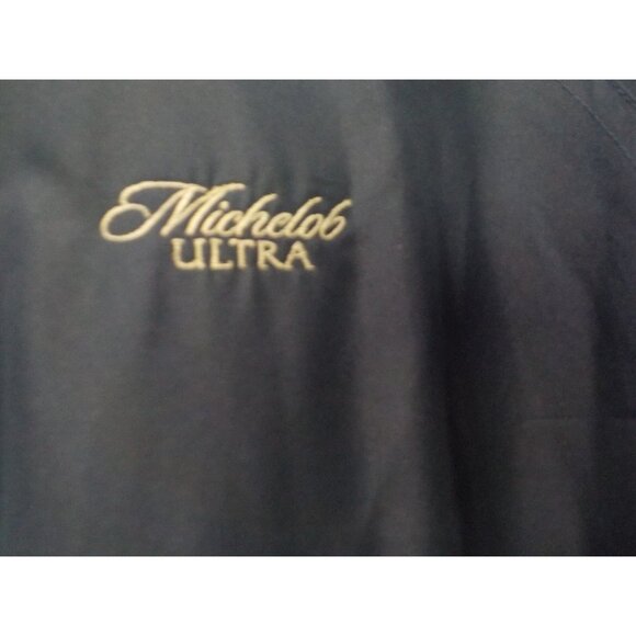 North Bay Full Zip Michelob Ultra Rain Windbreaker Embroidered Dark Blue/Black - Picture 3 of 6
